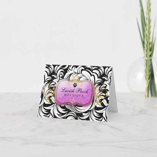 311-overvloedige Pooch | Paars Bedankkaart (Voorkant)