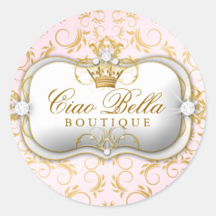311 Overvloedige Roze Platter Gouden Goddelijke Ro Ronde Sticker