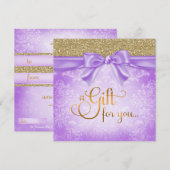 311 Paarse Faux Glitter Cadeaubon (Voorkant / Achterkant)