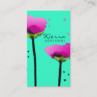311-PASSIONAAT POPPY | TURQUOÏE VISITEKAARTJE