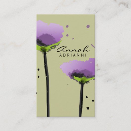 311-Passionate Poppy Lavender | Sage Visitekaartje (Voorkant)