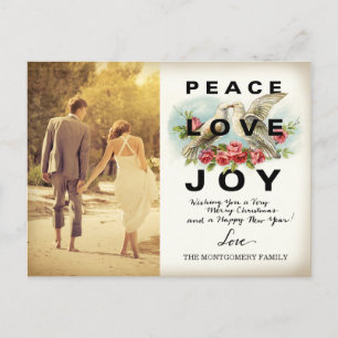 311 Peace Love Joy Vintage Christmas Briefkaart
