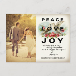 311 Peace Love Joy Vintage Christmas Briefkaart