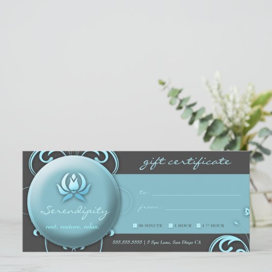 311 Peaceful Spa Delight Cadeaubon (Staand voorkant)