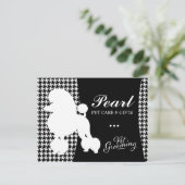 311 Pearl de poodle Pet Grooming Houndstooth Briefkaart (Staand voorkant)