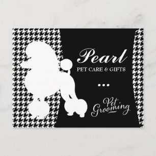 311 Pearl de poodle Pet Grooming Houndstooth Briefkaart