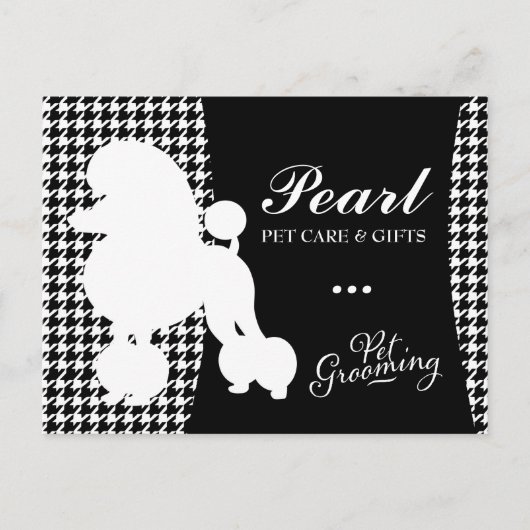 311 Pearl de poodle Pet Grooming Houndstooth Briefkaart (Voorkant)