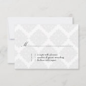 311 Phoebe Cream & Black Damask RSVP Kaartje (Achterkant)