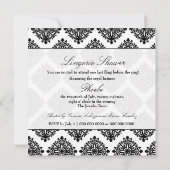 311 Phoebe Crème & Black Damask Uitnodiging (Achterkant)