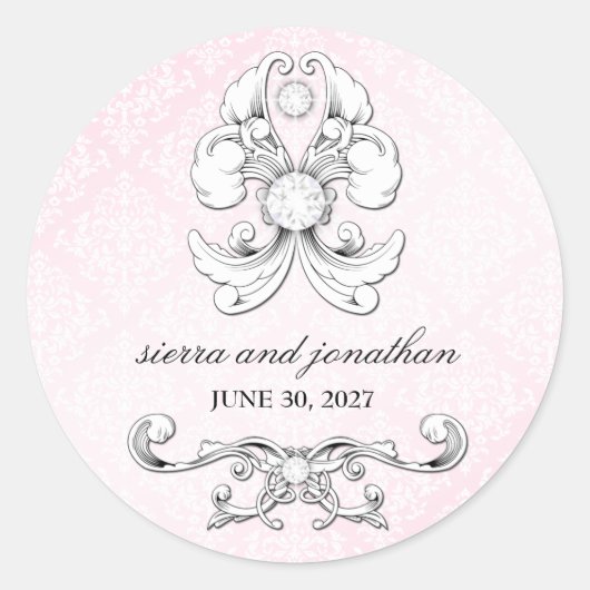 311 Pink Diamond Luxe Damask Sticker (Voorkant)