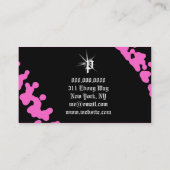 311-PINK GLIMMER MONOGRAM VISITEKAARTJE (Achterkant)