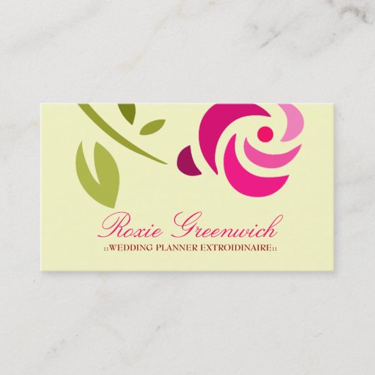 311-PINK ROSE EXTROIDINAIRE VISITEKAARTJE (Voorkant)