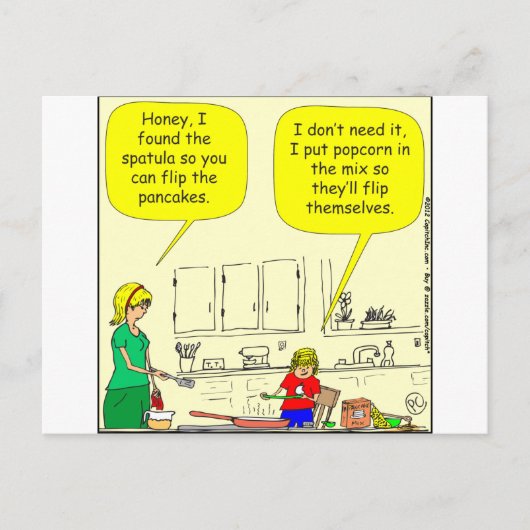 311 Popcorn pancakes cartoon Briefkaart (Voorkant)