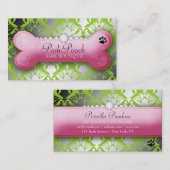 311 Posh Pooch Damask Shimmer Green Grass Visitekaartje (Voorkant / Achterkant)