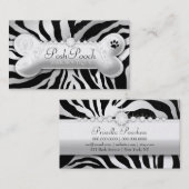 311 Posh Pooch roze Zebra "Silver" Visitekaartje (Voorkant / Achterkant)