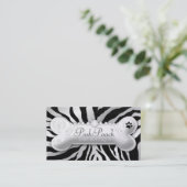 311 Posh Pooch roze Zebra "Silver" Visitekaartje (Staand voorkant)