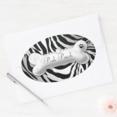 311 Posh Pooch "zilver" Zebra Ovale Sticker (Envelop)