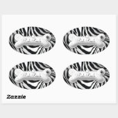311 Posh Pooch "zilver" Zebra Ovale Sticker (Vel)