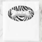 311 Posh Pooch "zilver" Zebra Ovale Sticker (Tas)