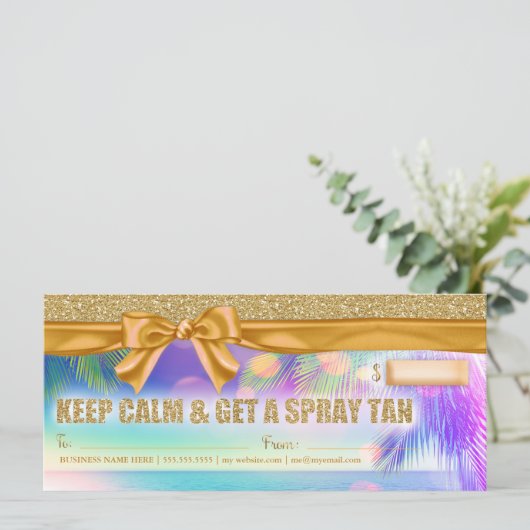 311 Radiant Palm Spray Tan Cadeaubon (Staand voorkant)
