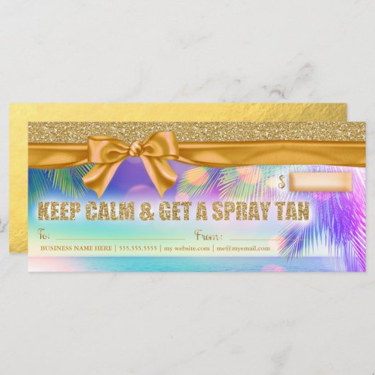 311 Radiant Palm Spray Tan Cadeaubon (Voorkant / Achterkant)