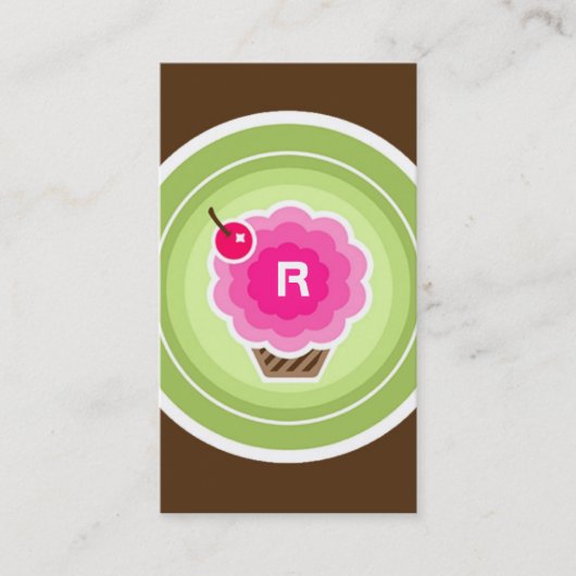 311 RAINBOW CUPCAKE MONOGRAM VISITEKAARTJE (Voorkant)