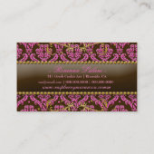 311-Raspberry Macaroon Damask Visitekaartje (Achterkant)