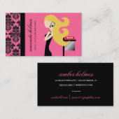 311-Real Estate Blonde Fashionista  | Roos Roze Visitekaartje (Voorkant / Achterkant)