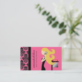 311-Real Estate Blonde Fashionista  | Roos Roze Visitekaartje (Staand voorkant)