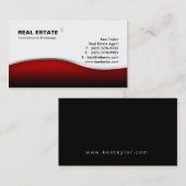 311 Real Estate Red Wave Modern Metal Visitekaartje (Voorkant / Achterkant)