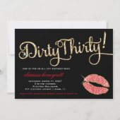311 Red Glitzy Dirty Derty Birthday Party Sparkle Kaart (Voorkant)