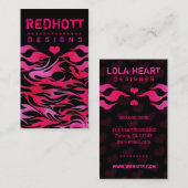 311 RODE HOTT FLAMES HARTACHTERGROND VISITEKAARTJE (Voorkant / Achterkant)