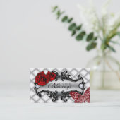 311 Roos Vloeiende Mode Joodse vlinder Glitter Visitekaartje (Staand voorkant)