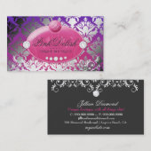 311-roze afneembaar monogram | Paarse straling Visitekaartje (Voorkant / Achterkant)