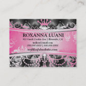 311 Roze balkons, zwart buisvormig metaal Visitekaartje (Achterkant)