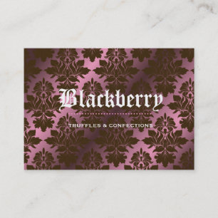 311-Roze Blackberry "Pure" chocolade Damask Visitekaartje