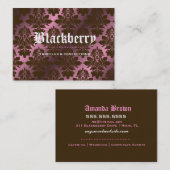 311-Roze Blackberry "Pure" chocolade Damask Visitekaartje (Voorkant / Achterkant)