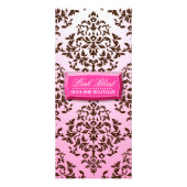 311 Roze bladerblauw-chocolade met bruin Damascus- Reclamekaart (Voorkant)