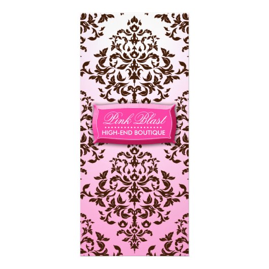 311 Roze bladerblauw-chocolade met bruin Damascus- Reclamekaart (Voorkant)