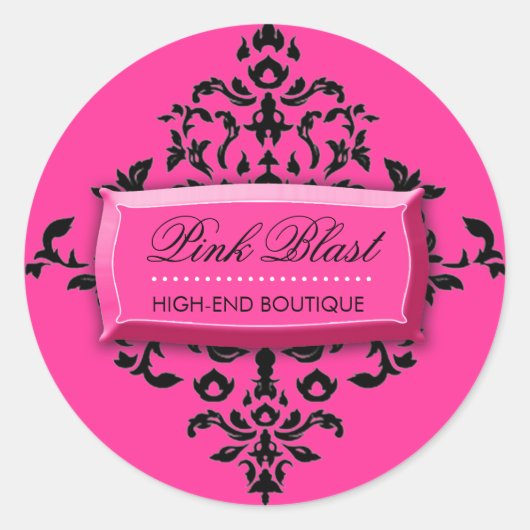 311-Roze Blast #2 Hete Roze Damast Stickers (Voorkant)