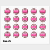 311-Roze Blast Chocolade Bruine Damast Stickers (Vel)