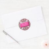 311-Roze Blast Chocolade Bruine Damast Stickers (Envelop)