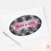 311 Roze Bliss Gouden Tuft Ovale Sticker (Envelop)