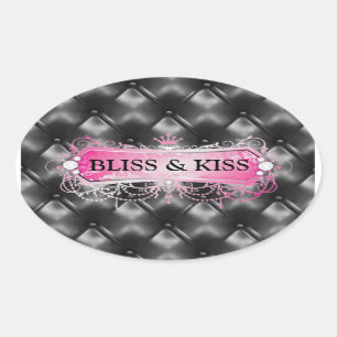 311 Roze Bliss Gouden Tuft Ovale Sticker