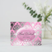 311 Roze Delish Damask Shimmer | Roze Briefkaart (Staand voorkant)