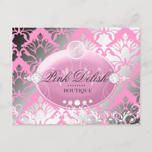 311 Roze Delish Damask Shimmer | Roze Briefkaart (Voorkant)