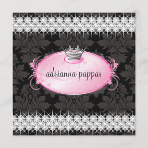 311-roze diamantuitnodiging kaart