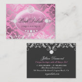 311 Roze, dunne monogramroze 3,5 x 2,5 Visitekaartje (Voorkant / Achterkant)