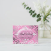 311 Roze, dunne monogramroze 3,5 x 2,5 Visitekaartje (Staand voorkant)