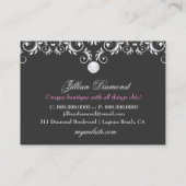 311 Roze, dunne monogramroze 3,5 x 2,5 Visitekaartje (Achterkant)